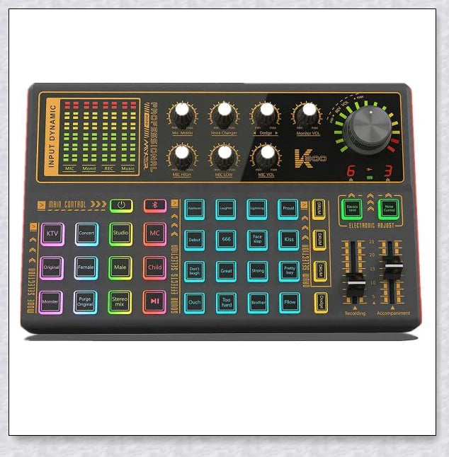 Voice Changer Live Board Sound Mixer with multiple audio effects and voice-changing presets for live streaming and podcast production