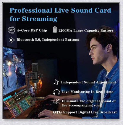 Voice Changer Live Board Sound Mixer with multiple audio effects and voice-changing presets for live streaming and podcast production