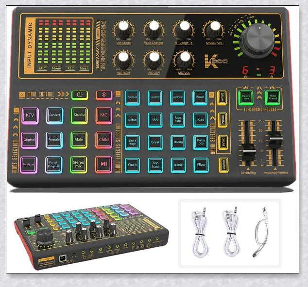 Voice Changer Live Board Sound Mixer with multiple audio effects and voice-changing presets for live streaming and podcast production