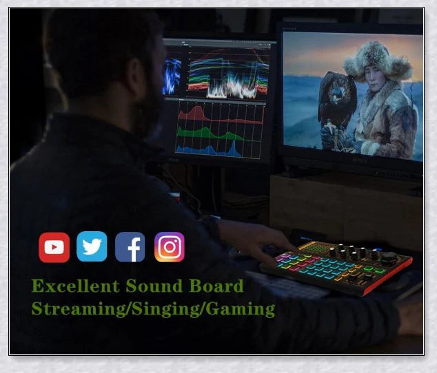 Voice Changer Live Board Sound Mixer with multiple audio effects and voice-changing presets for live streaming and podcast production