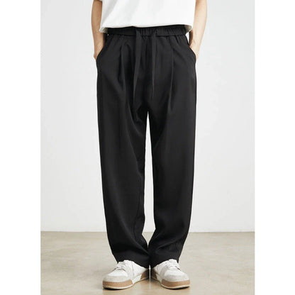 Sophisticated ice silk straight-leg trousers in a range of colours, designed with advanced draping and wrinkle-resistant properties for effortless style.