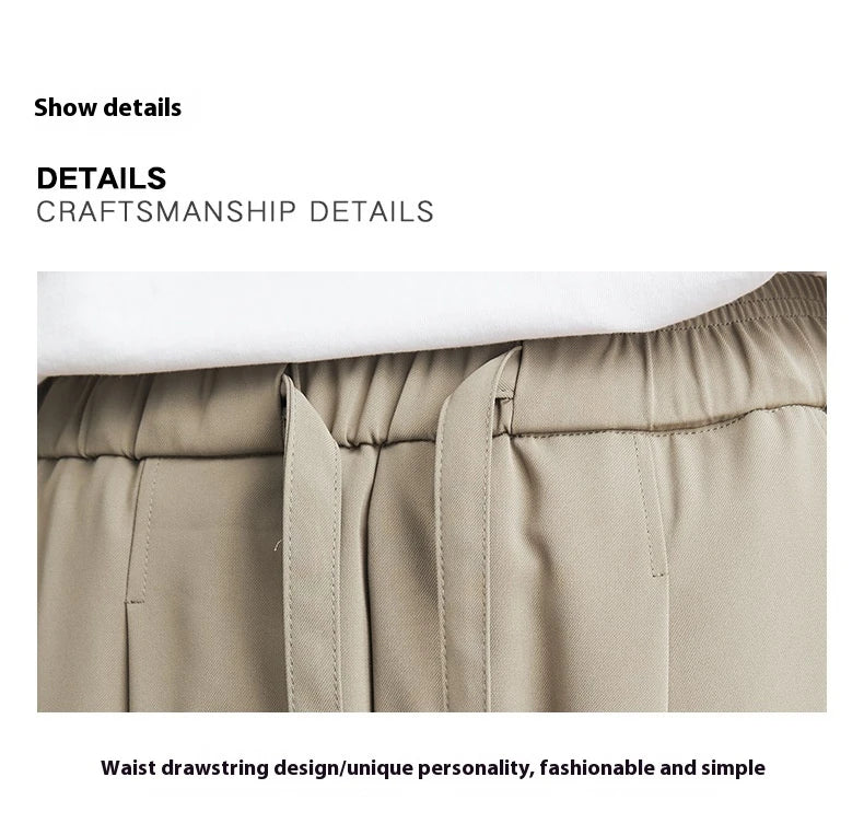 Sophisticated ice silk straight-leg trousers in a range of colours, designed with advanced draping and wrinkle-resistant properties for effortless style.