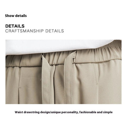 Sophisticated ice silk straight-leg trousers in a range of colours, designed with advanced draping and wrinkle-resistant properties for effortless style.