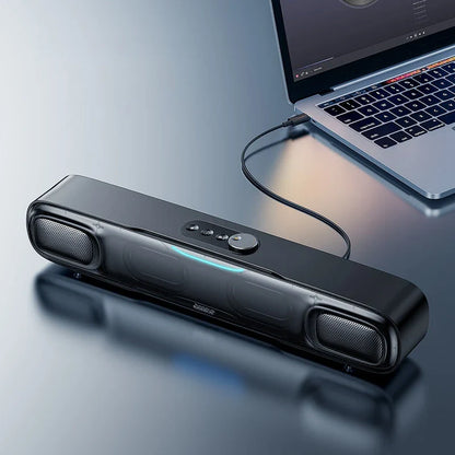 Portable Bluetooth Soundbar Speaker with 3D Surround Sound, Rich Bass, and Dynamic RGB Lighting