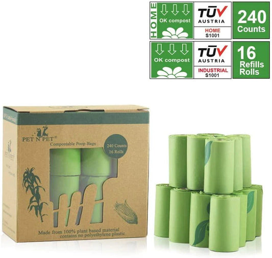 Eco-Friendly Green Dog Poop Bags - Sustainable pet waste disposal solution for UK pet owners