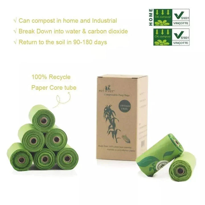 Eco-Friendly Green Dog Poop Bags - Sustainable pet waste disposal solution for UK pet owners
