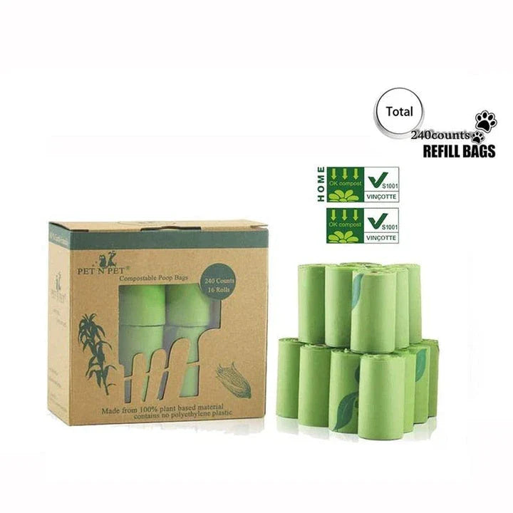 Eco-Friendly Green Dog Poop Bags - Sustainable pet waste disposal solution for UK pet owners