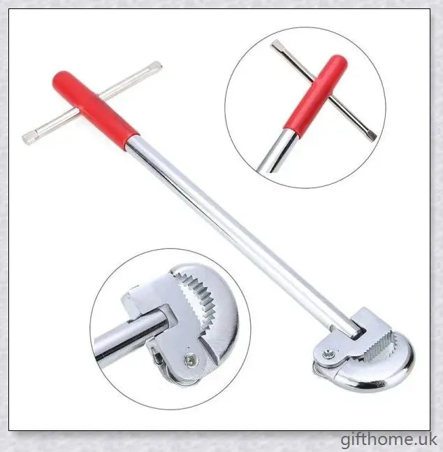 Premium T-Shaped Basin Wrench made of durable chrome-plated steel and alloy jaws for versatile plumbing tasks