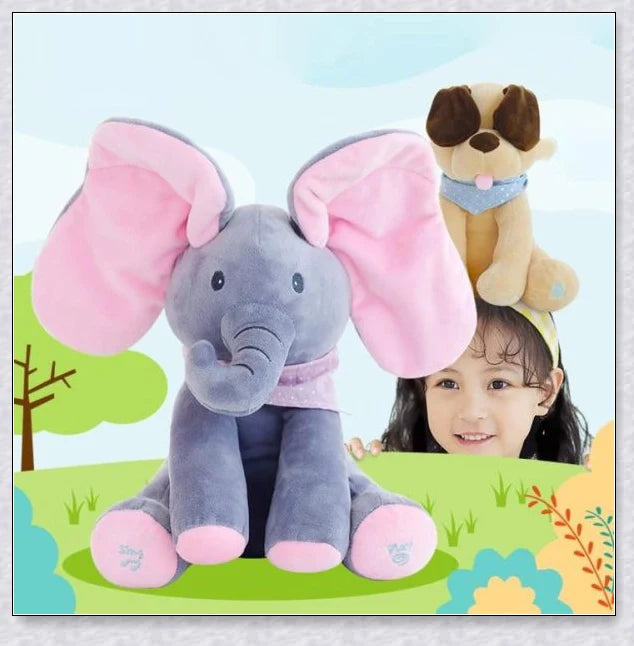 A cuddly plush toy of Flappy the Elephant, an interactive and charming companion for children