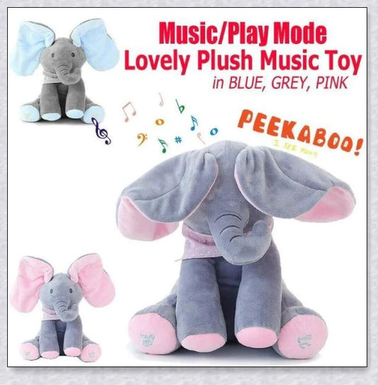 A cuddly plush toy of Flappy the Elephant, an interactive and charming companion for children