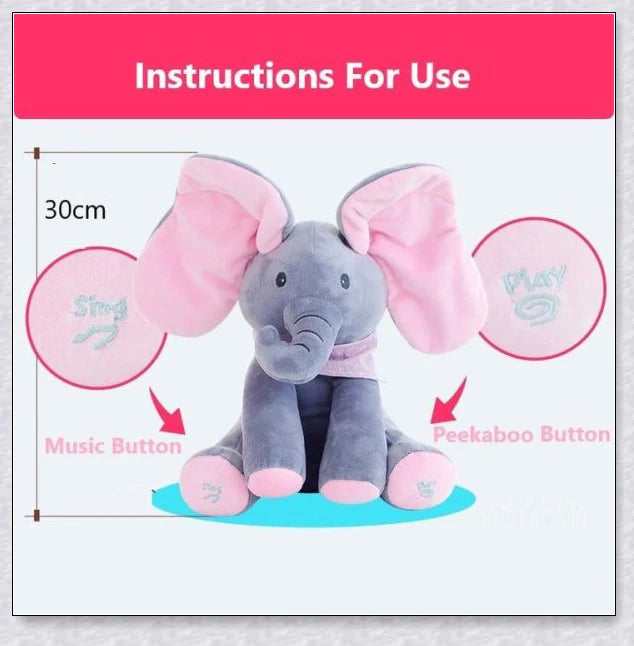 A cuddly plush toy of Flappy the Elephant, an interactive and charming companion for children
