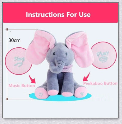 A cuddly plush toy of Flappy the Elephant, an interactive and charming companion for children