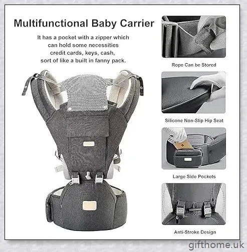 A premium baby carrier made with 100% high-quality cotton, featuring 6-in-1 carrying positions and ergonomic design for ultimate comfort and support.