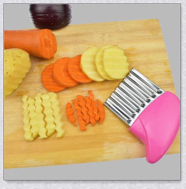 Stainless Steel Potato Crinkle Cutter - Crinkle Cutting Tool for Homemade Fries and Vegetables