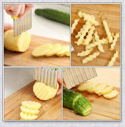Stainless Steel Potato Crinkle Cutter - Crinkle Cutting Tool for Homemade Fries and Vegetables