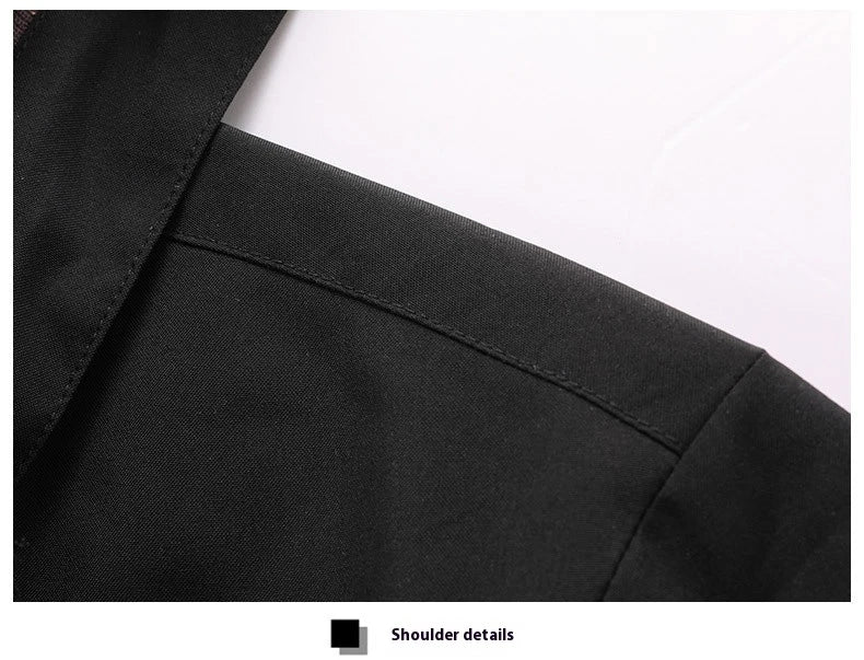 Premium waterproof hooded jacket in black, red, and white colours with dimensional patch pockets and a straight hem design.
