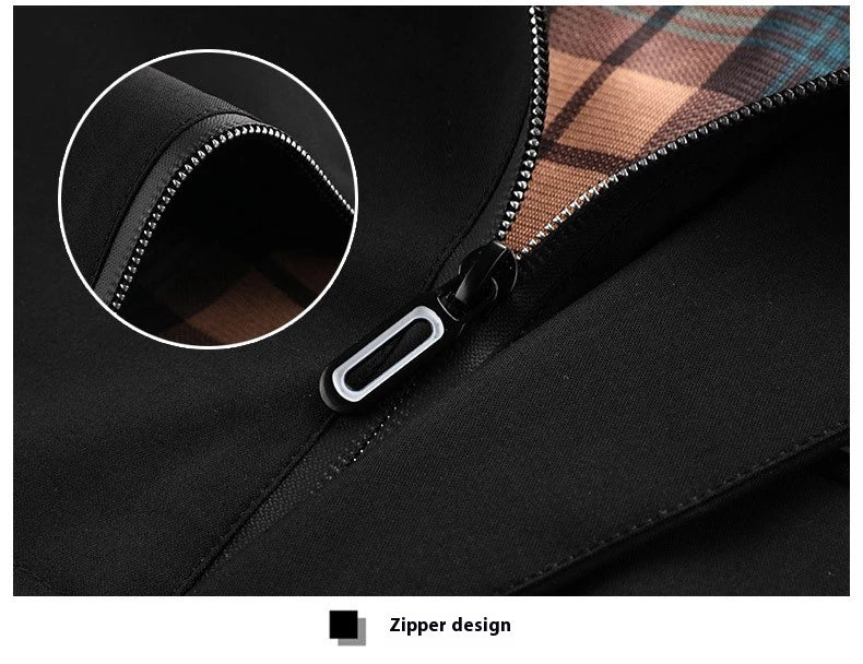 Premium waterproof hooded jacket in black, red, and white colours with dimensional patch pockets and a straight hem design.