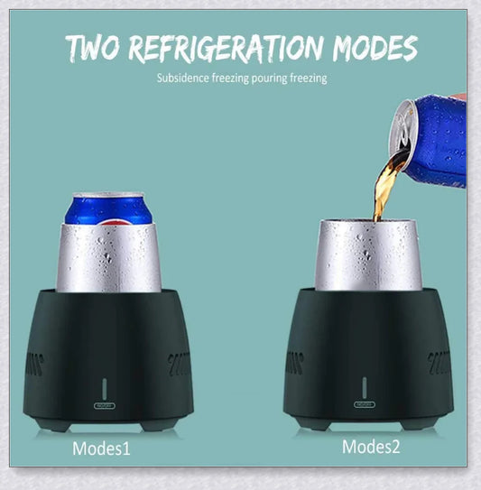 Portable fast cooling cup made of aluminium alloy with silicone non-slip pad for keeping beverages chilled on the go
