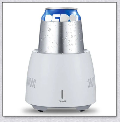Portable fast cooling cup made of aluminium alloy with silicone non-slip pad for keeping beverages chilled on the go