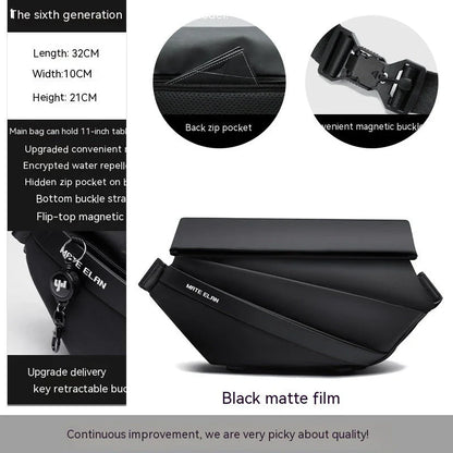 Men's Premium Mechanical Style Crossbody Bag with Durable PVC Exterior and Breathable Design