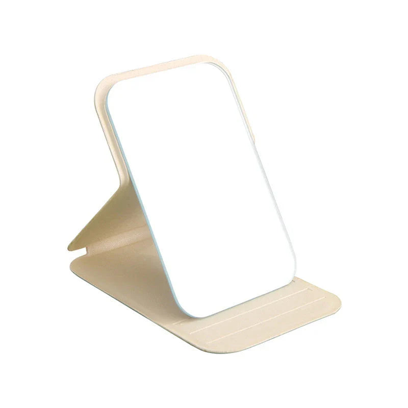 Floral Flip Folding Portable Makeup Mirror with Sturdy Stand and Clear Glass Reflection