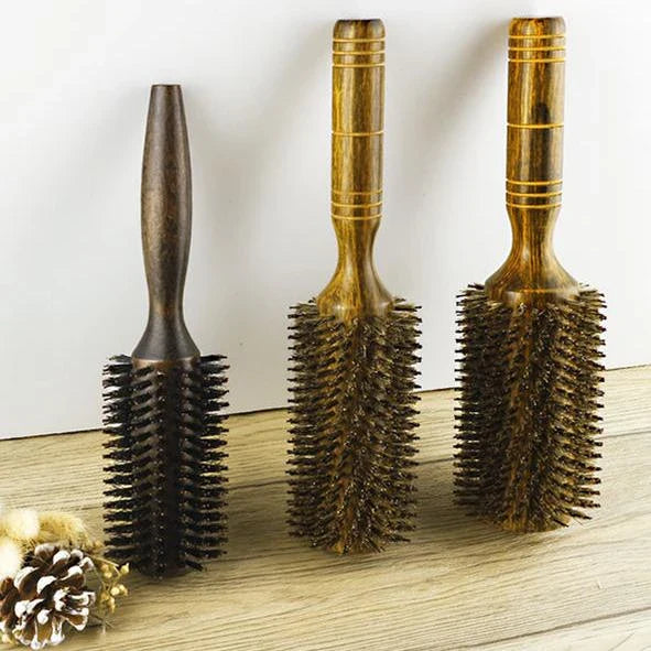 Professional Boar Bristle Round Hair Brush for Salon-Quality Styling at Home