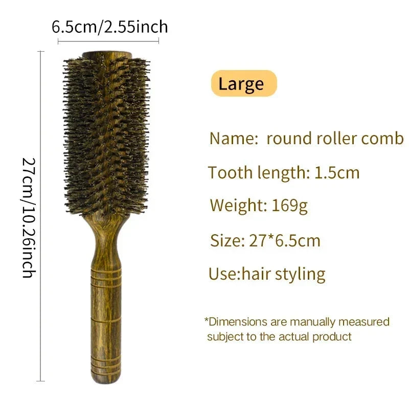 Professional Boar Bristle Round Hair Brush for Salon-Quality Styling at Home