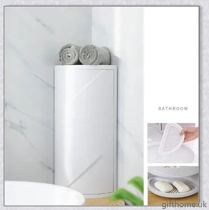 Premium Nordic style bathroom corner storage rack with 3 tiers for organising toiletries, towels and other essentials