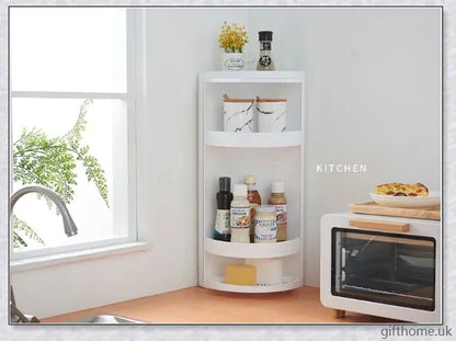 Premium Nordic style bathroom corner storage rack with 3 tiers for organising toiletries, towels and other essentials
