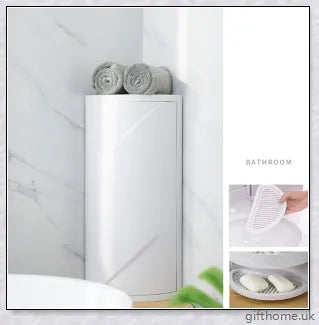 Premium Nordic style bathroom corner storage rack with 3 tiers for organising toiletries, towels and other essentials