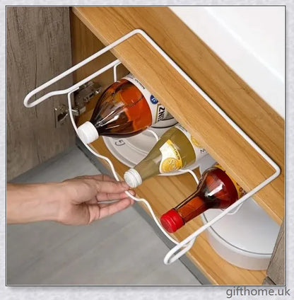 Fridge Bottle Rack - a premium iron accessory that securely holds and organises bottled drinks in your refrigerator