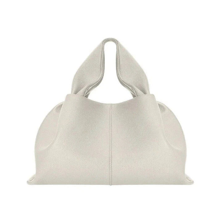 Luxurious ruched pleated PU leather tote bag in camel colour with adjustable straps and secure closure