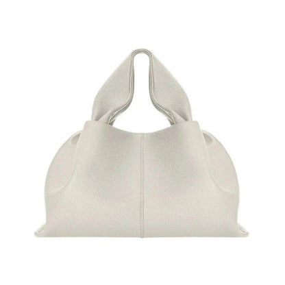 Luxurious ruched pleated PU leather tote bag in camel colour with adjustable straps and secure closure