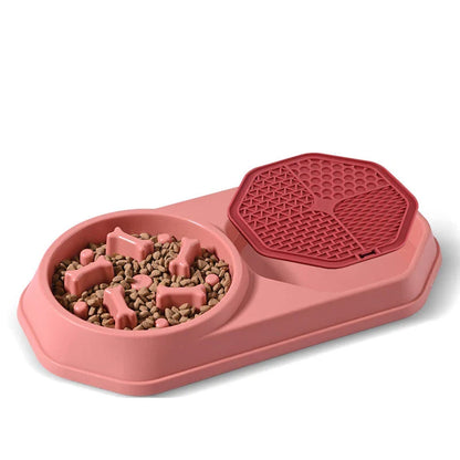 2-in-1 Slow Feeder Dog Bowl and Lick Mat from Trendha, featuring a slow feeder bowl and a lick mat for a complete and healthy feeding experience.
