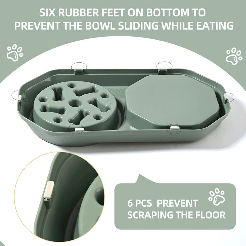 2-in-1 Slow Feeder Dog Bowl and Lick Mat from Trendha, featuring a slow feeder bowl and a lick mat for a complete and healthy feeding experience.