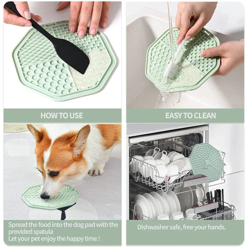 2-in-1 Slow Feeder Dog Bowl and Lick Mat from Trendha, featuring a slow feeder bowl and a lick mat for a complete and healthy feeding experience.