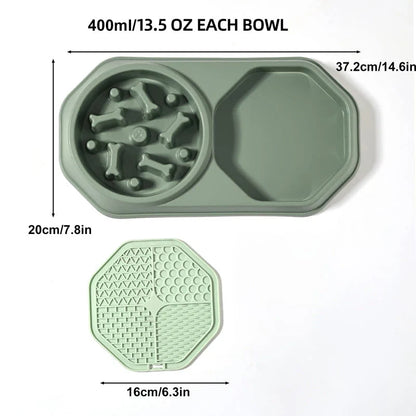 2-in-1 Slow Feeder Dog Bowl and Lick Mat from Trendha, featuring a slow feeder bowl and a lick mat for a complete and healthy feeding experience.