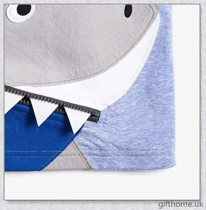 Boys' Knitted Cotton Short Sleeve Cartoon T-Shirt with playful cartoon print, soft breathable fabric, and moisture-wicking technology