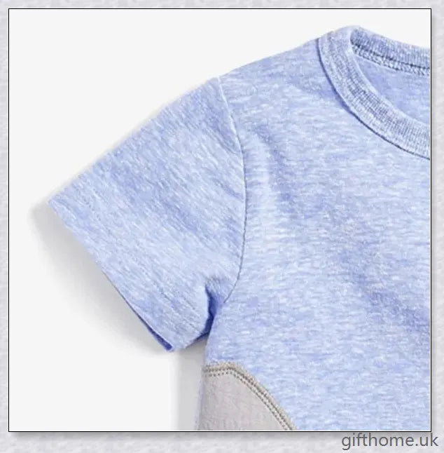Boys' Knitted Cotton Short Sleeve Cartoon T-Shirt with playful cartoon print, soft breathable fabric, and moisture-wicking technology