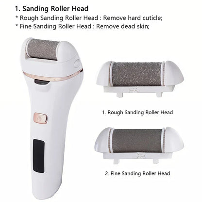 4-in-1 electric lady shaver and foot callus remover with stainless steel blades, adjustable speeds, and LED light