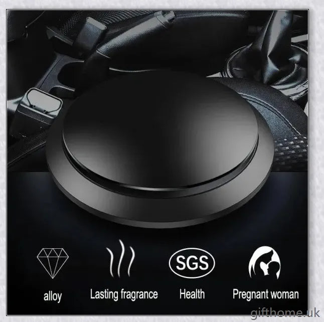 Premium Tesla Car Air Freshener in various colours, featuring a sleek aluminium design and fan mechanism for even fragrance distribution.
