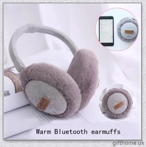 Bluetooth headphones with warm, plush earmuffs in a foldable, adjustable design for comfortable winter wear