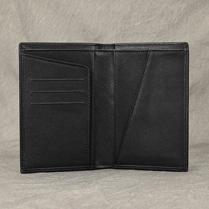Premium British leather passport wallet with multiple compartments and secure passport holder