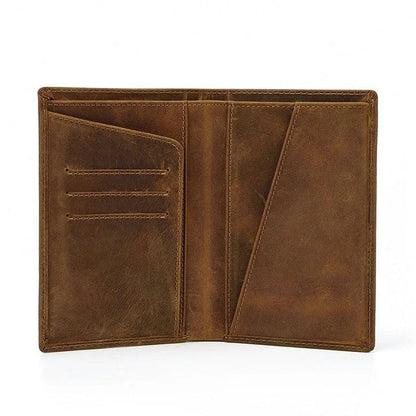 Premium British leather passport wallet with multiple compartments and secure passport holder