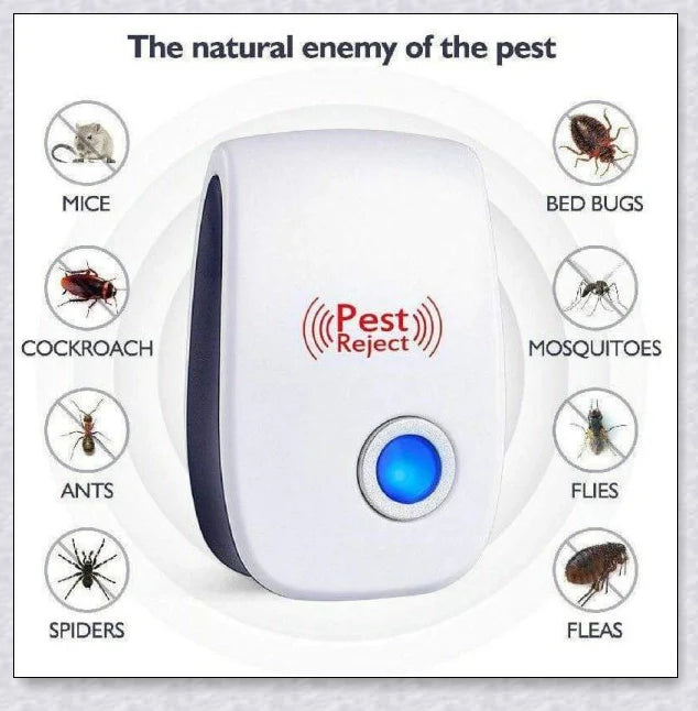 Reject Killer Electric Ultrasonic Pest Repeller - A high-quality device that uses innovative ultrasonic technology to effectively repel a wide range of household pests