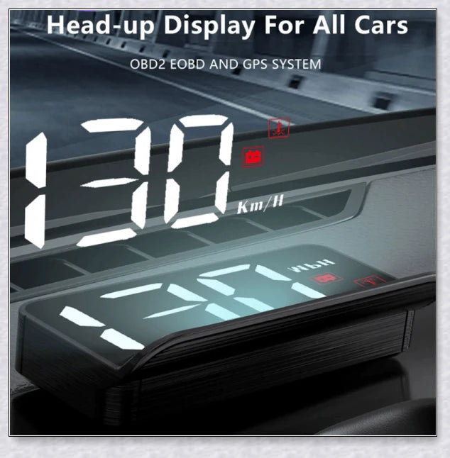 M3 Auto OBD2 GPS Head Up Display for Cars, featuring real-time speed, compass, and satellite information display
