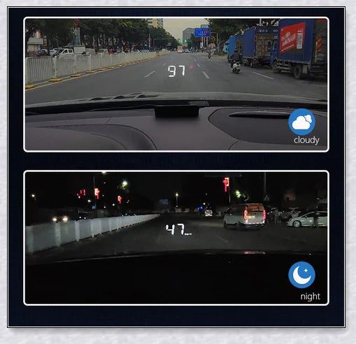 M3 Auto OBD2 GPS Head Up Display for Cars, featuring real-time speed, compass, and satellite information display