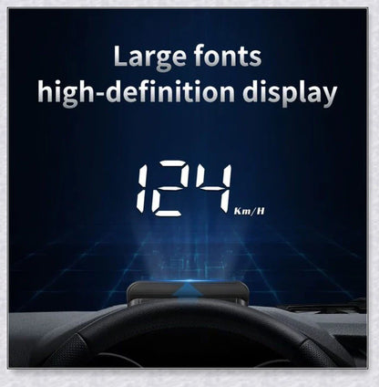 M3 Auto OBD2 GPS Head Up Display for Cars, featuring real-time speed, compass, and satellite information display