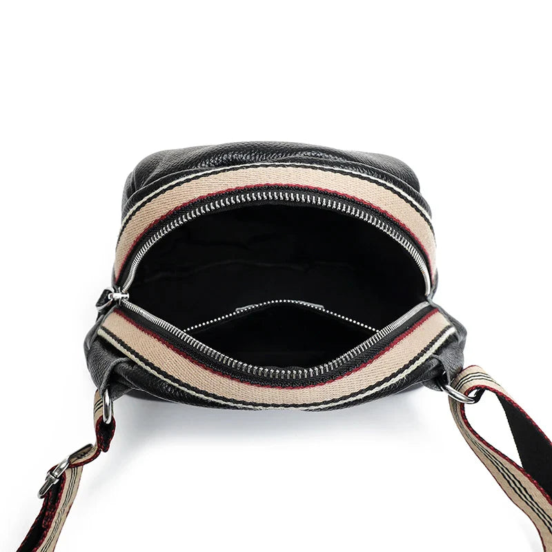Premium cowhide one-shoulder messenger bag in classic colours for versatile daily use