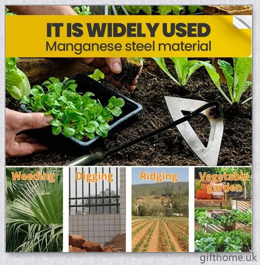 Premium manganese steel gardening hand hoe with hollow design for lightweight durability
